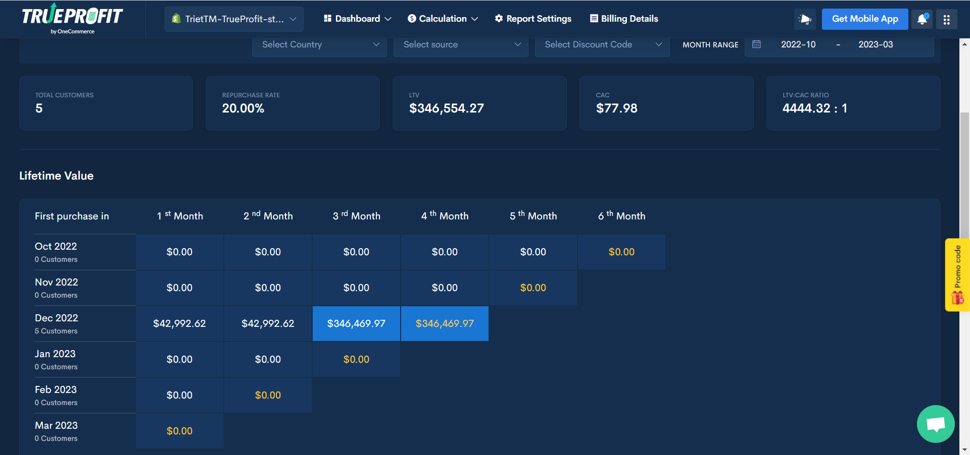 customer profitability analysis using TrueProfit